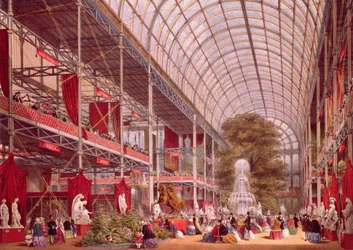 O transepto na Grande Exposição Industrial de 1851, placa 4 de &39;Dickenson&39;s Comprehensive Pictures&39;